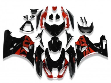 Custom 2017-2024 Suzuki GSXR 1000 Motorcycle Fairings - Glossy Black Red