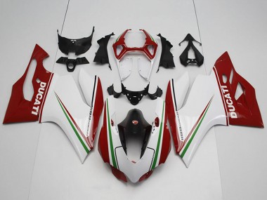 Custom 2011-2014 Ducati 1199 Bike Fairings - White Red Black Green