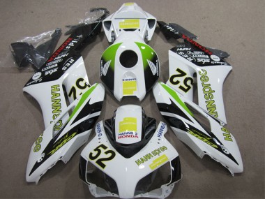 Custom 2004-2005 Honda CBR1000RR Motorcycle Fairings - White Yellow Green Black Hannspree 52