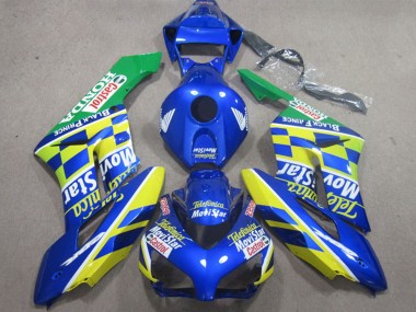 Custom 2004-2005 Honda CBR1000RR Motorcycle Fairings - Blue Yellow Green Telefonica MoviStar Castrol