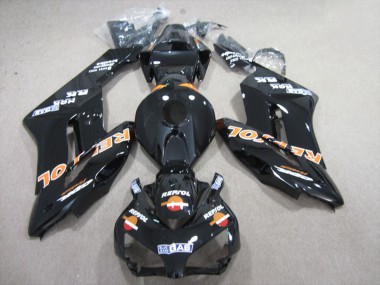 Custom 2004-2005 Honda CBR1000RR Motorcycle Fairings - Glossy Black Orange Repsol