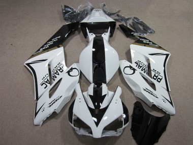Custom 2004-2005 Honda CBR1000RR Motorcycle Fairings - White Glossy Black Pramac