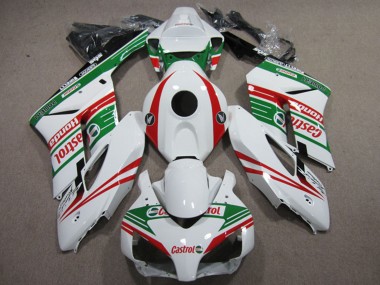 Custom 2004-2005 Honda CBR1000RR Motorcycle Fairings - White Red Green Castrol