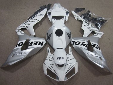 Custom 2006-2007 Honda CBR1000RR Motorcycle Fairing - White Silver Black Repsol
