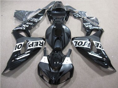 Custom 2006-2007 Honda CBR1000RR Motorcycle Fairings - Glossy Black Grey White Repsol