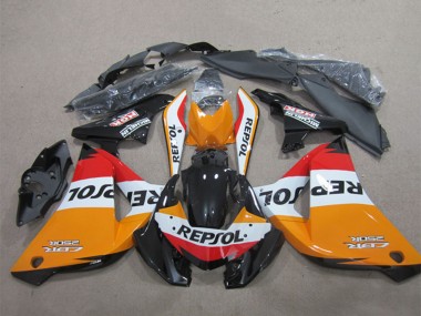 Custom 2011-2016 Honda CBR125R Motorcycle Fairings - Orange White Red Glossy Black Repsol