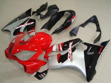Custom 2004-2007 Honda CBR600 F4i Abs Motorcycle Fairings - Silver Red Glossy Black