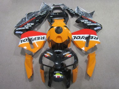 Custom 2005-2006 Honda CBR600RR Abs Fairings - Orange White Red Glossy Black Repsol