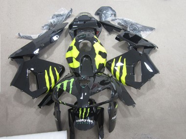 Custom 2005-2006 Honda CBR600RR Motorcycle Fairings - Glossy Black Green Monster