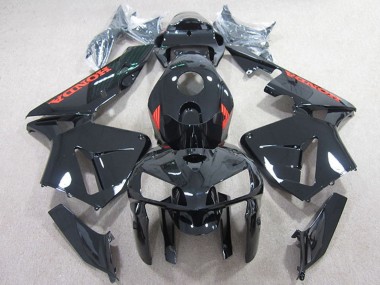 Custom 2005-2006 Honda CBR600RR Motorcycle Fairings - Black with Red