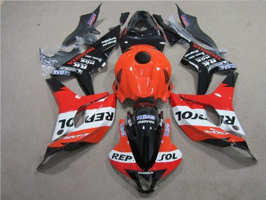Custom 2007-2008 Honda CBR600RR Motorcycle Fairings Kits - Orange White Red Glossy Black Repsol