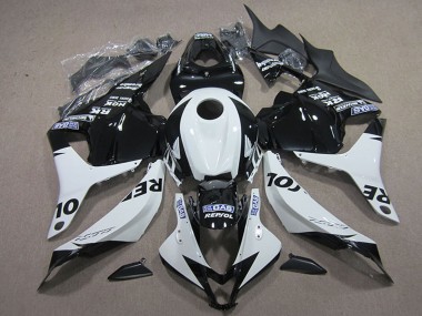 Custom 2009-2012 Honda CBR600RR Motorcycle Fairing Kits - White Glossy Black Repsol