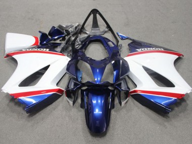 Custom 2002-2013 Honda VFR 800 Motorcycle Fairing - White Blue Red