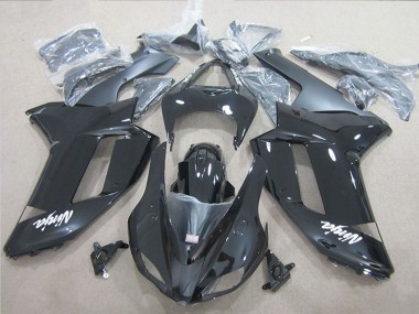 Custom 2007-2008 Kawasaki ZX6R Motorcycle Fairings - Black Ninja