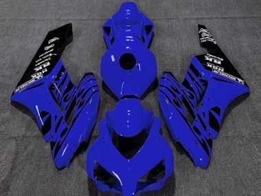 Custom 2004-2005 Honda CBR1000RR Motorcycle Fairings - Blue Glossy Black Flame
