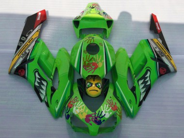 Custom 2004-2005 Honda CBR1000RR Motorcycle Fairings - Green Yellow Black Red Shark