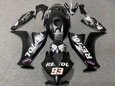 Custom 2012-2016 Honda CBR1000RR Motorcycle Fairings - Matte Black White Repsol HRC 93