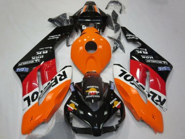 Custom 2004-2005 Honda CBR1000RR Motorcycle Fairing - Orange White Red Glossy Black Repsol