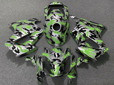 Custom 2002-2013 Honda VFR 800 Motorcycle Fairings - Green Camouflage