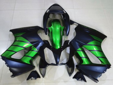 Custom 2002-2013 Honda VFR 800 Motorcycle Fairings - Green Matte Black