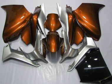 Custom 2010-2014 Honda VFR 1200 Motorcycle Fairings - Silver Orange
