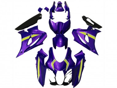 Custom 2017-2024 Suzuki GSXR 1000 Motorcycle Fairings - Purple Yellow Style