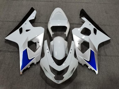 Custom 2004-2005 Suzuki GSXR 600 / GSXR 750 Motorcycle Fairing Kits - White Blue Black