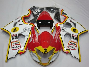 Custom 2004-2005 Suzuki GSXR 600 / GSXR 750 Motorcycle Fairings - White Red Yellow