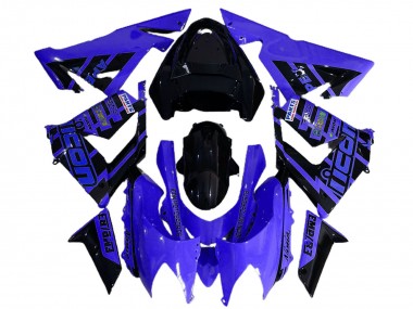Custom 2004-2005 Kawasaki ZX10R Motorcycle Fairings - Blue and Black Logo