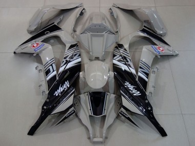 Custom 2011-2015 Kawasaki ZX10R Motorcycle Fairings - Grey White Black