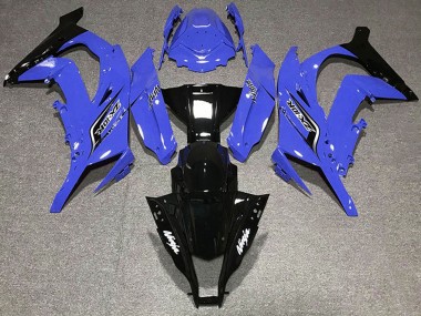 Custom 2011-2015 Kawasaki ZX10R Motorcycle Fairings - Blue Glossy Black