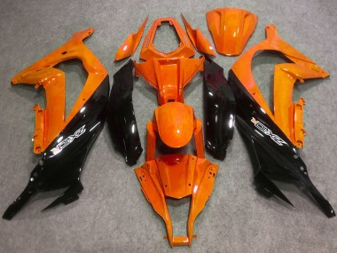 Custom 2016-2020 Kawasaki ZX10R Motorcycle Fairings - Orange Glossy Black