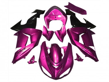 Custom 2006-2007 Kawasaki ZX10R Motorcycle Fairings - Pink Glossy Black