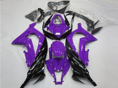 Custom 2011-2015 Kawasaki ZX10R Motorcycle Fairings - Purple Glossy Black