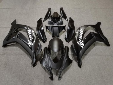 Custom 2016-2020 Kawasaki ZX10R Motorcycle Fairings - Matte Black White Ninja