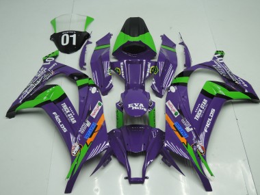 Custom 2011-2015 Kawasaki ZX10R Motorcycle Fairings - Purple Black Green Orange White Trick Star Eva Racing OEM Style