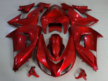 Custom 2006-2007 Kawasaki ZX10R Motorcycle Fairings - Deep Red