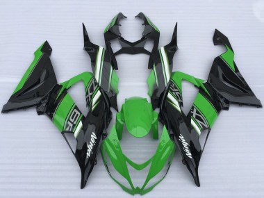 Custom 2013-2018 Kawasaki ZX6R Motorcycle Fairings - Green Black White
