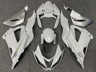 Custom 2013-2018 Kawasaki ZX6R Motorcycle Fairings - Pearl White Green