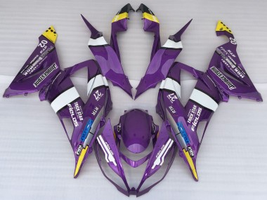 Custom 2013-2018 Kawasaki ZX6R Motorcycle Fairings - Purple Yellow White Blue