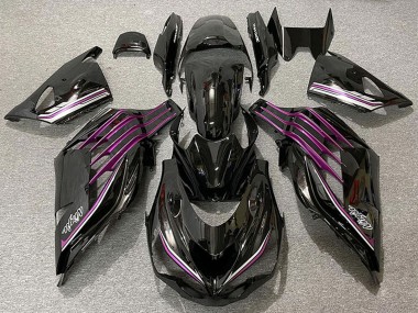 Custom 2012-2024 Kawasaki ZX14R Motorcycle Fairings - Glossy Black Purple