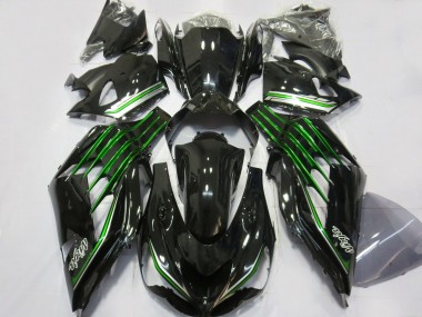 Custom 2012-2024 Kawasaki ZX14R Motorcycle Fairings - Glossy Black Green