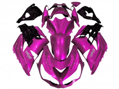 Custom 2012-2024 Kawasaki ZX14R Motorcycle Fairings - Hot Pink Black