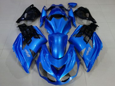 Custom 2012-2024 Kawasaki ZX14R Motorcycle Fairings - Blue Black