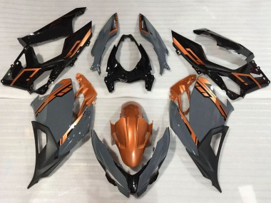 Custom 2018-2024 Kawasaki Ninja 400 Motorcycle Fairings - Orange Nardo Grey Glossy Black