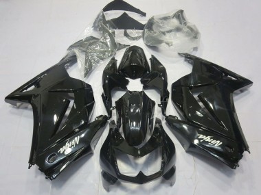 Custom 2008-2012 Kawasaki Ninja 250 Motorcycle Fairings - Glossy Black White Ninja