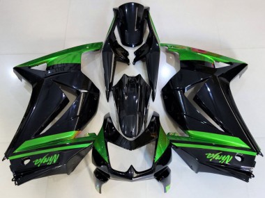 Custom 2008-2012 Kawasaki Ninja 250 Motorcycle Fairings - Green Glossy Black