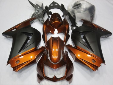 Custom 2008-2012 Kawasaki Ninja 250 Motorcycle Fairings - Orange Matte Black