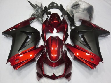 Custom 2008-2012 Kawasaki Ninja 250 Motorcycle Fairings - Red Matte Black