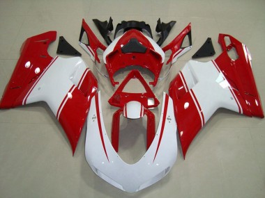 Custom 2007-2014 Ducati 848 1098 1198 Motorcycle Fairings - White Red